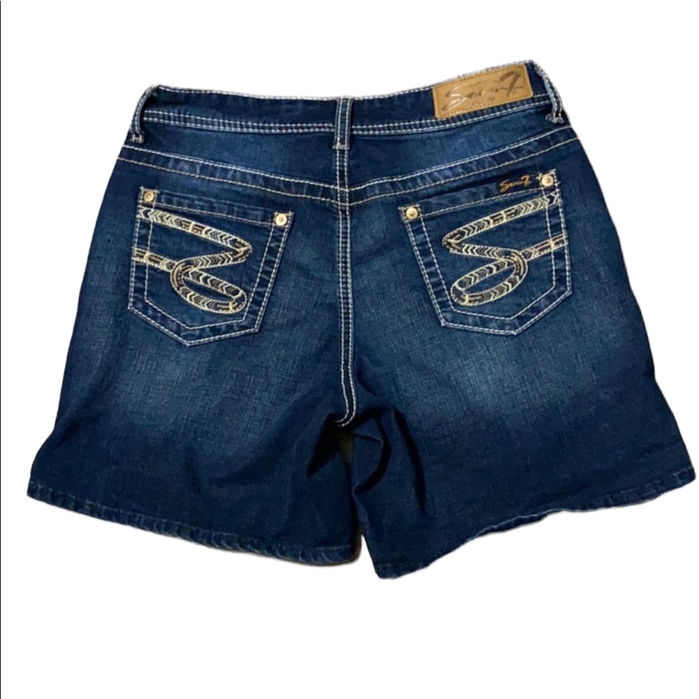 SEVEN7 dark wash denim boyfriend shorts - Picture 2 of 9